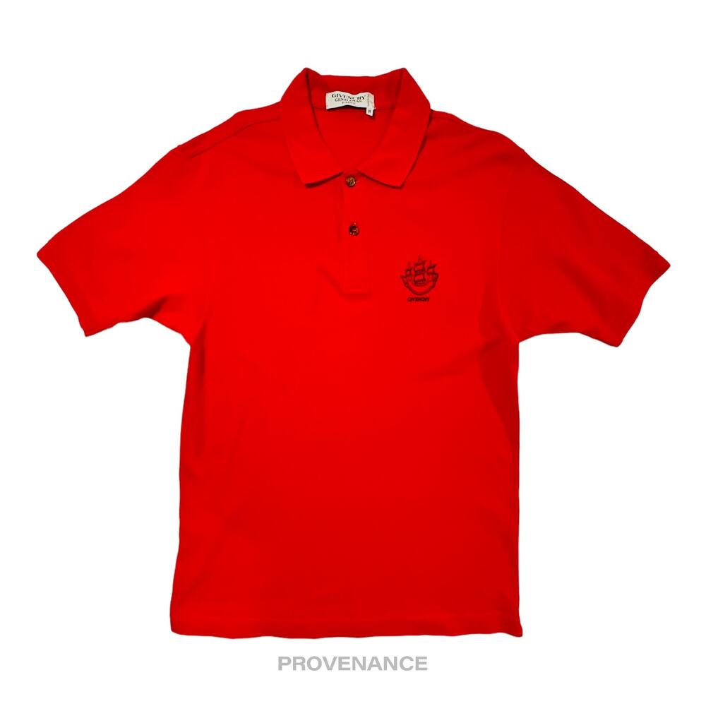 🔴 Givenchy Embroidered Sailboat Logo Polo Shirt - Red M